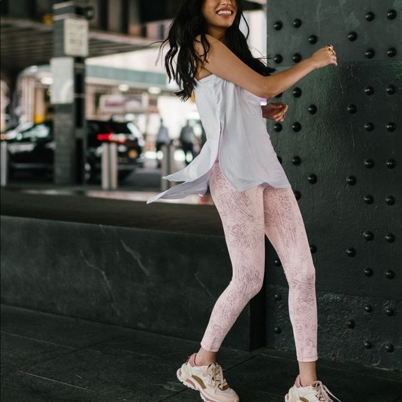 ZYIA Pants & Jumpsuits Zyia Active Pink Etching Light N Tight High